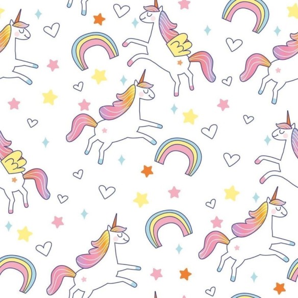 Papel de Parede Adesivo Infantil Unicórnios N015065