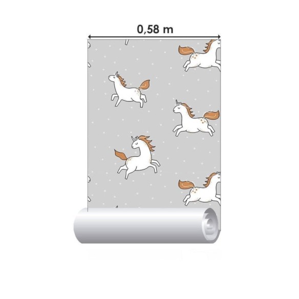Papel de Parede Adesivo Infantil Unicornios N016032