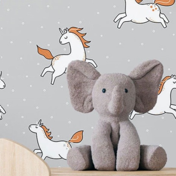 Papel de Parede Adesivo Infantil Unicornios N016032