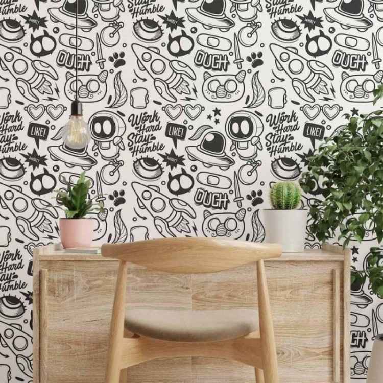 Papel de Parede Adesivo infantil universo...
