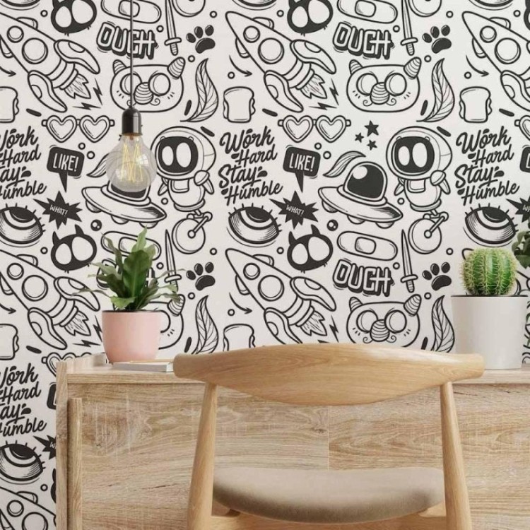 Papel de Parede Adesivo infantil universo...