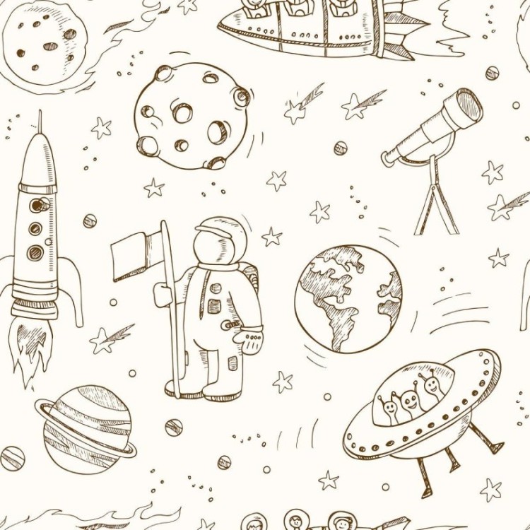 Papel de Parede Adesivo Infantil Universo N012016