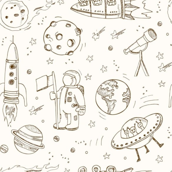 Papel de Parede Adesivo Infantil Universo N012016