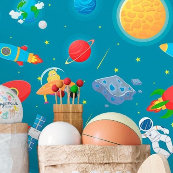 Papel de Parede Adesivo Infantil Universo N016018