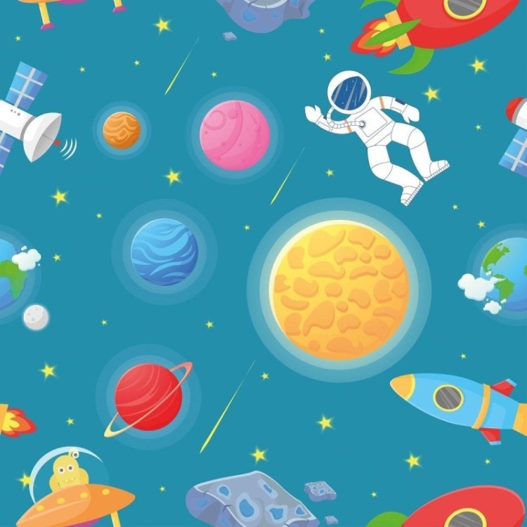 Papel de Parede Adesivo Infantil Universo N016018