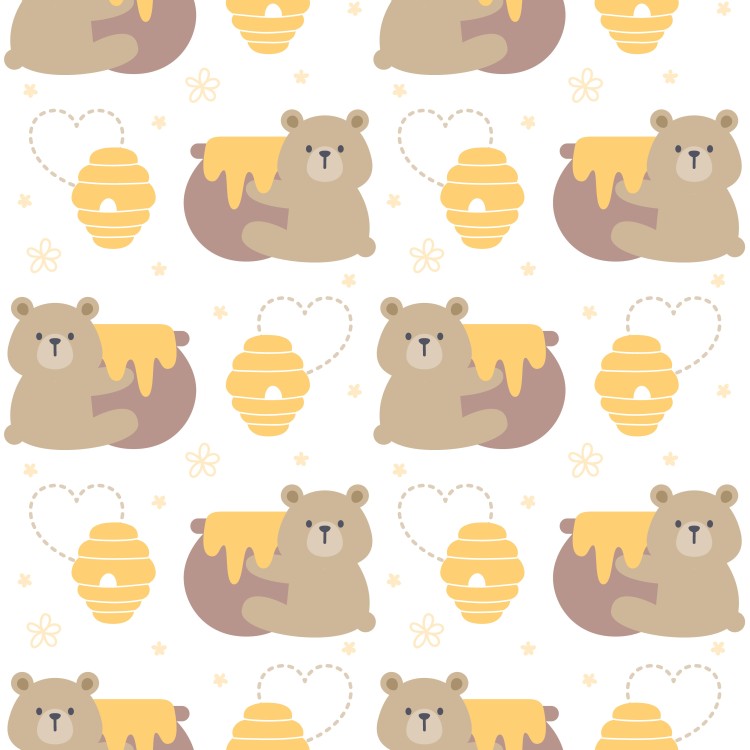 PAPEL DE PAREDE ADESIVO INFANTIL URSINHO E SEU...