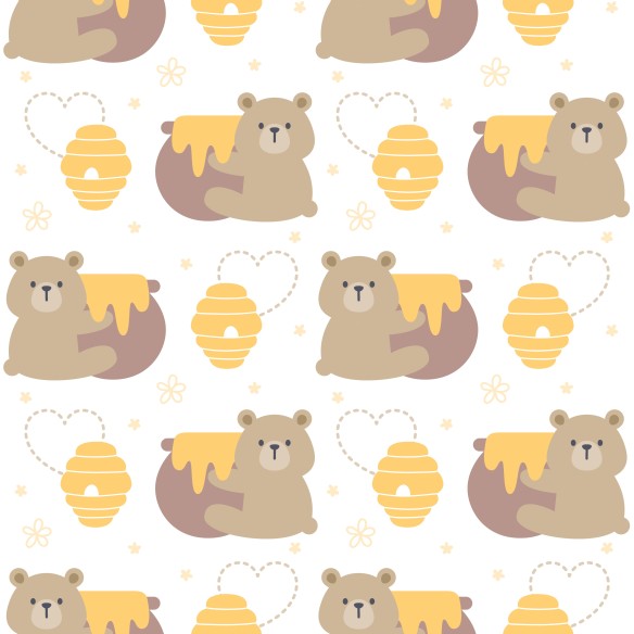 PAPEL DE PAREDE ADESIVO INFANTIL URSINHO E SEU MEL L684
