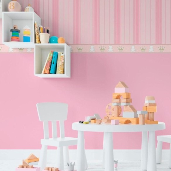 Papel de Parede Adesivo Infantil Ursinhos e Coroas N011009