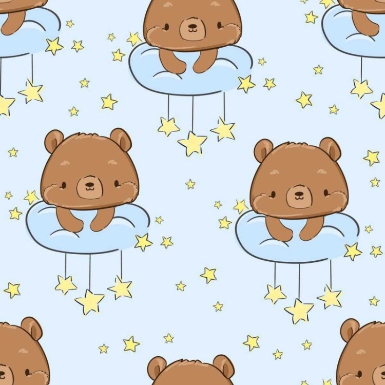 Papel de Parede Adesivo Infantil Ursinhos e...
