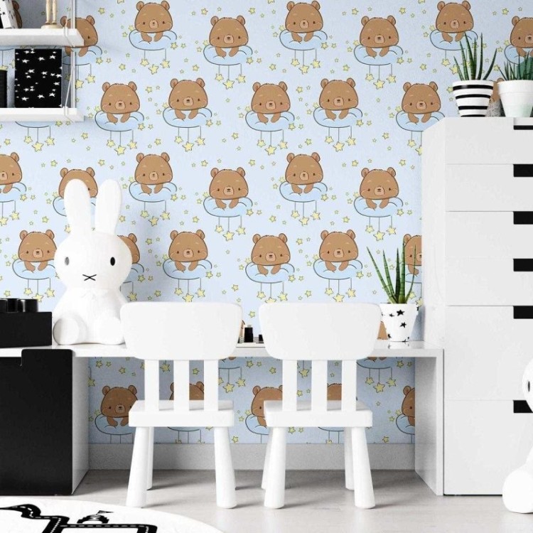Papel de Parede Adesivo Infantil Ursinhos e...