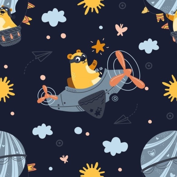 Papel de Parede Adesivo Infantil Ursinhos Viajantes N018080