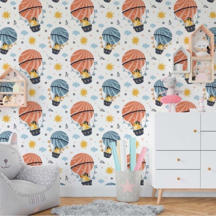 Papel de Parede Adesivo Infantil Ursinhos...