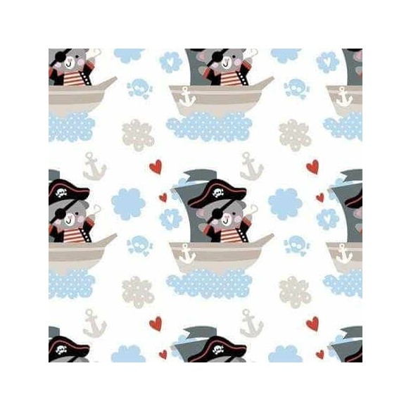Papel de Parede Adesivo Infantil Urso Pirata 439998187