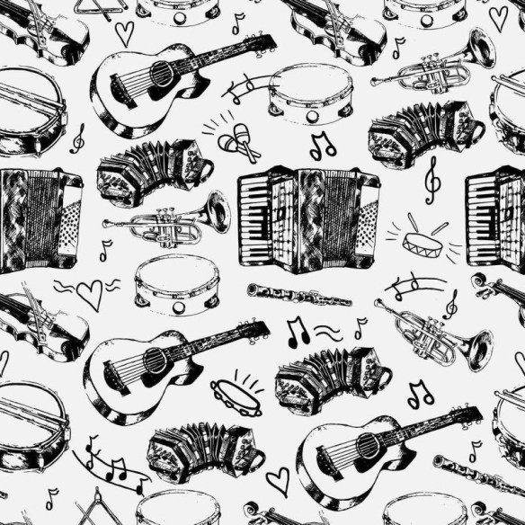 Papel de Parede Adesivo Instrumentos Musicais N04081