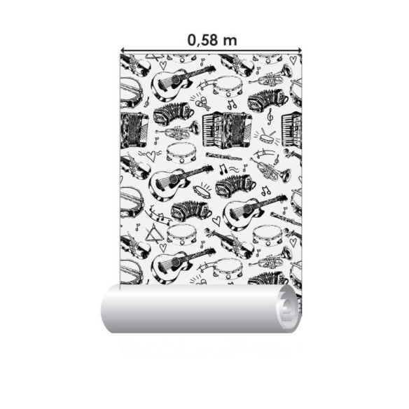 Papel de Parede Adesivo Instrumentos Musicais N04081