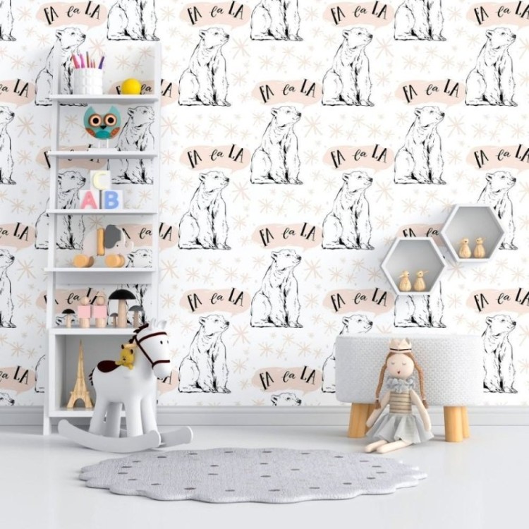Papel de Parede Adesivo Invern Urso Polar  N012052