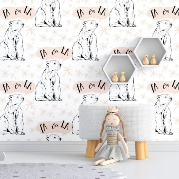 Papel de Parede Adesivo Invern Urso Polar  N012052