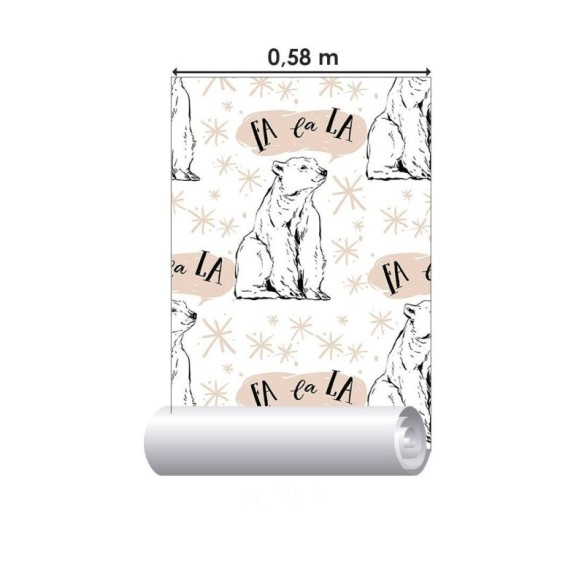 Papel de Parede Adesivo Invern Urso Polar  N012052