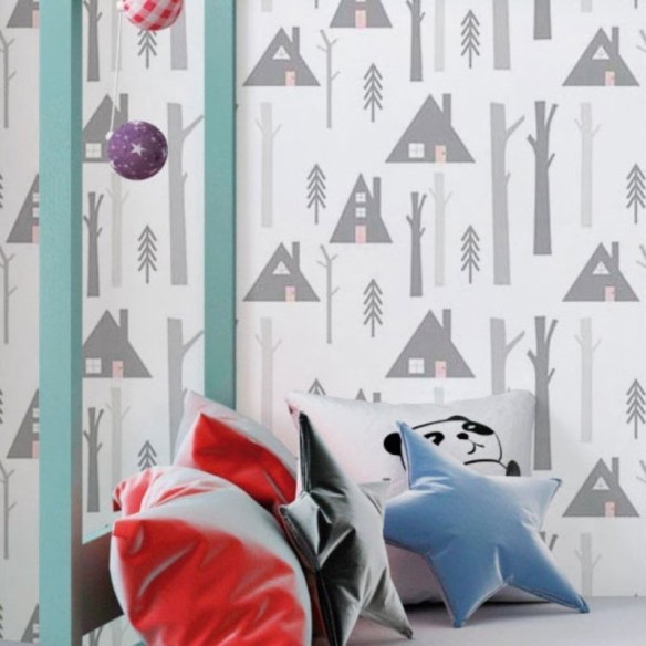 Papel de Parede Adesivo Inverno Floresta N018132