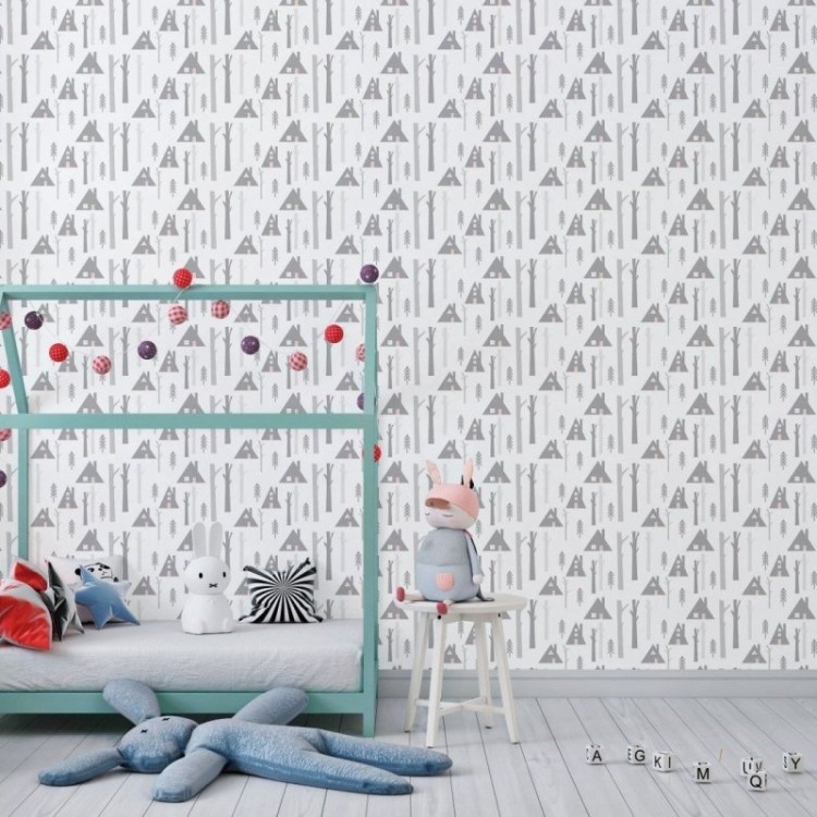 Papel de Parede Adesivo Inverno Floresta N018132