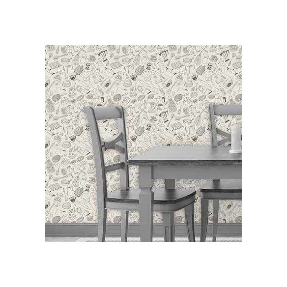 Papel de Parede Adesivo Itens cozinha ambiente 110317580