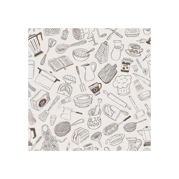 Papel de Parede Adesivo Itens cozinha ambiente 110317580