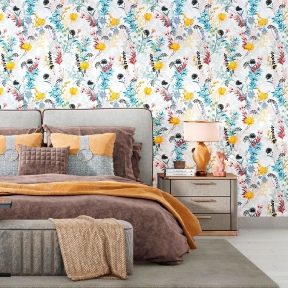 Papel de Parede Adesivo Jardim Florido N012050