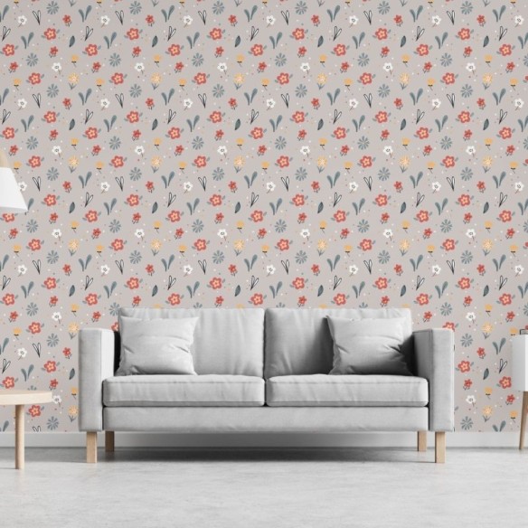 Papel de Parede Adesivo Jardim Florido N019098