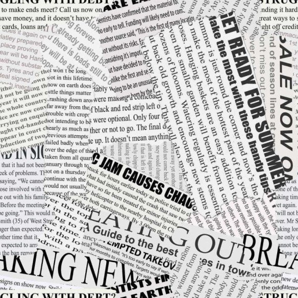 Papel de Parede Adesivo Jornal Frases N017096