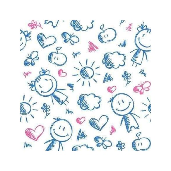 Papel de Parede Adesivo Jornal Infantil Rosa Azul 134172068
