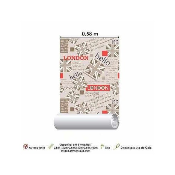 Papel de Parede Adesivo Jornal Londres Jovem 212991724