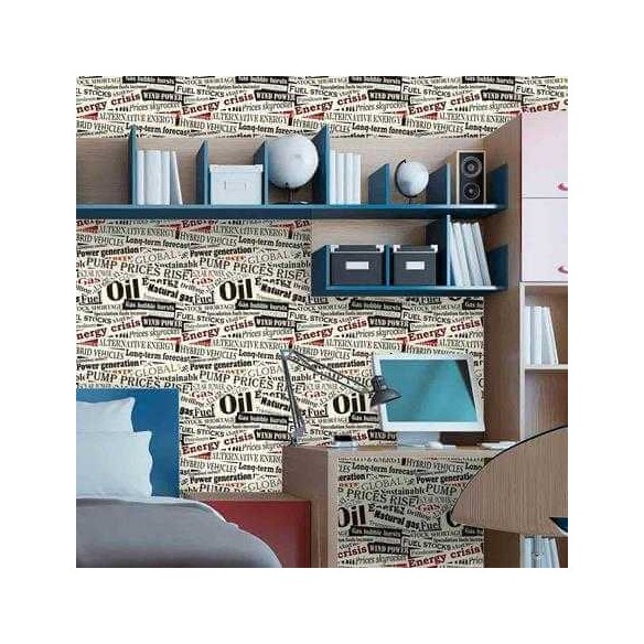 Papel de Parede Adesivo Jornal Palavras 1000