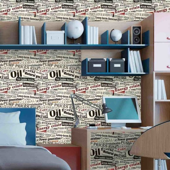 Papel de Parede Adesivo Jornal Palavras 1000