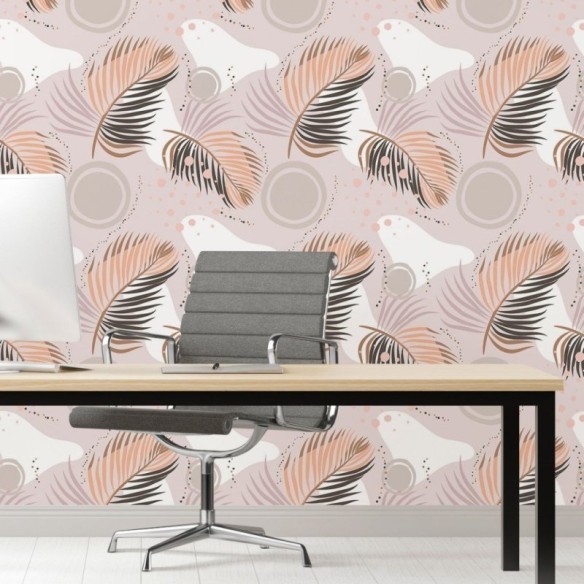 Papel de Parede Adesivo Jovem Abstrato Folhas N017087