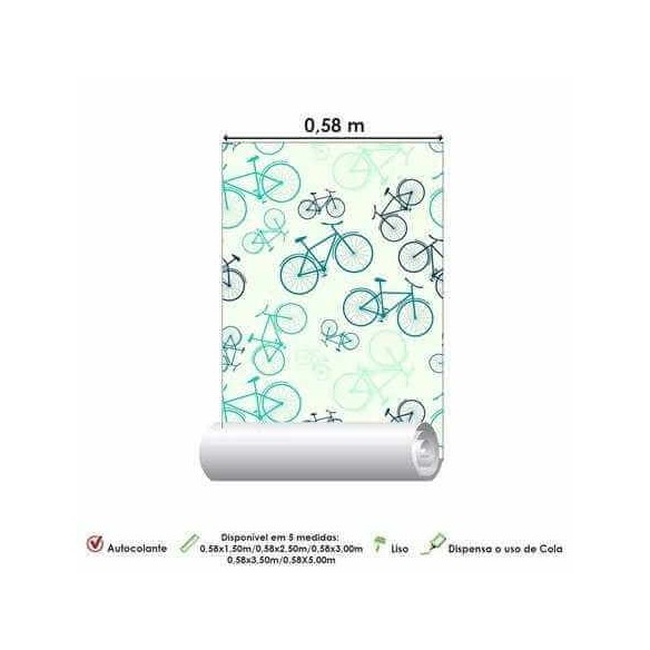 Papel de Parede Adesivo Jovem Bicicleta Verde 143903542