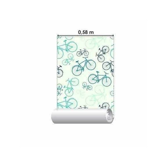 Papel de Parede Adesivo Jovem Bicicleta Verde 143903542