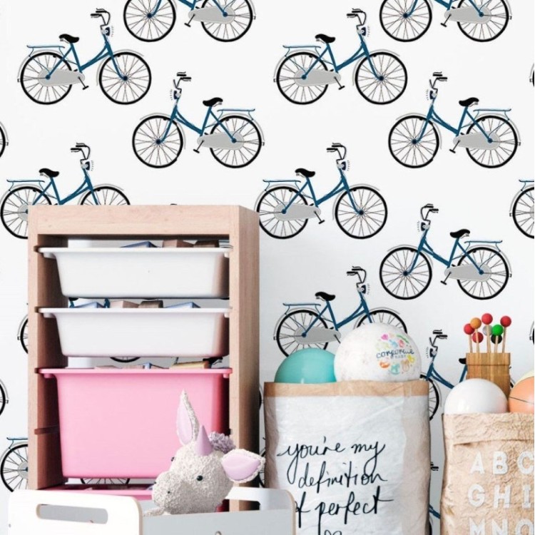 Papel de Parede Adesivo Jovem Bicicletas N016053