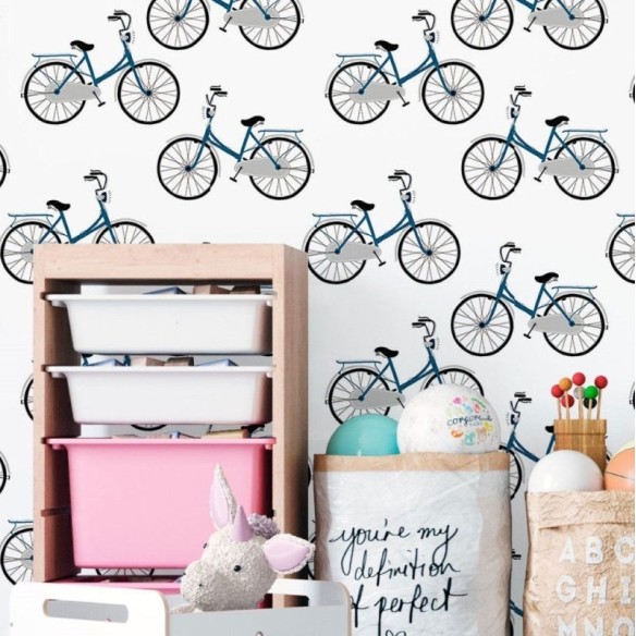 Papel de Parede Adesivo Jovem Bicicletas N016053