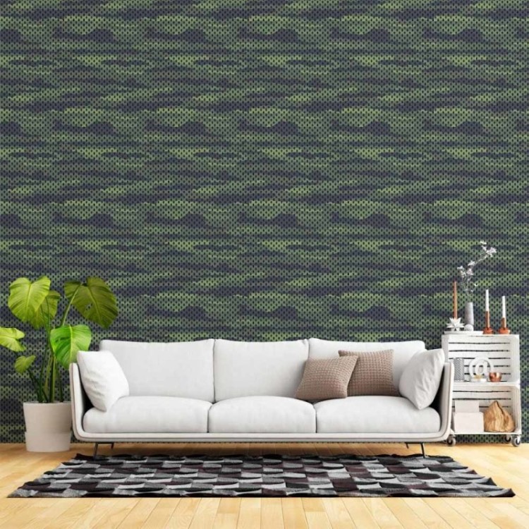 Papel de Parede Adesivo Jovem Camuflado Militar...