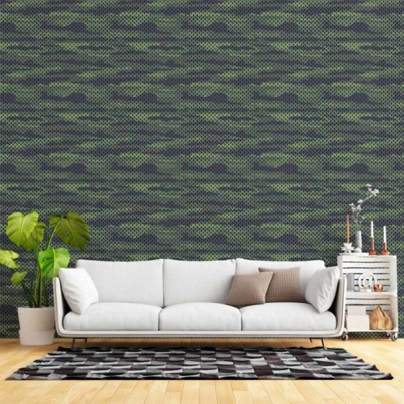 Papel de Parede Adesivo Jovem Camuflado Militar N015075