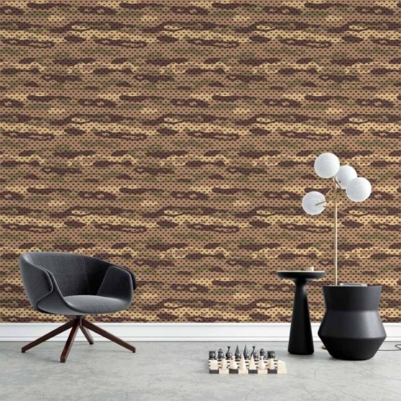 Papel de Parede Adesivo Jovem Camuflado Militar N015077