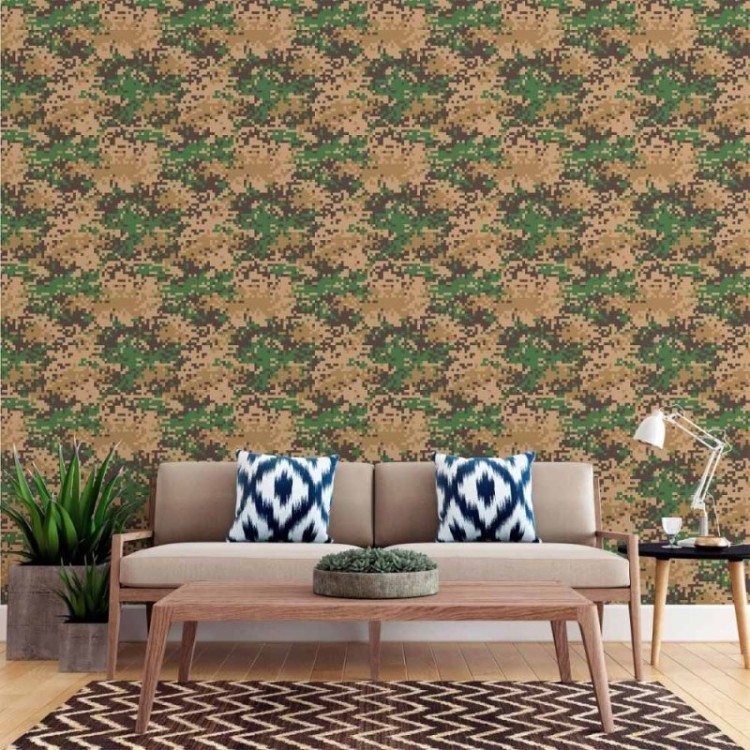 Papel de Parede Adesivo Jovem Camuflado...