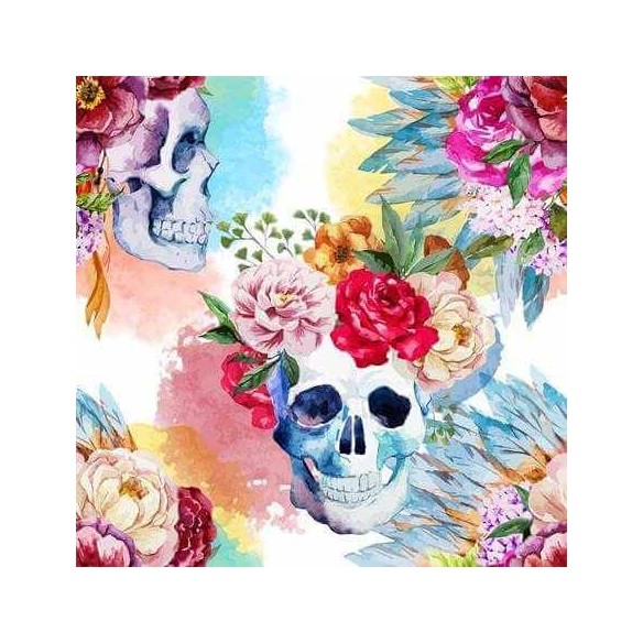 Papel de Parede Adesivo Jovem Caveira Floral 257040634