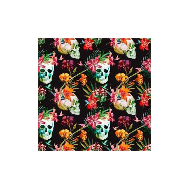 Papel de Parede Adesivo Jovem Caveira Floral...