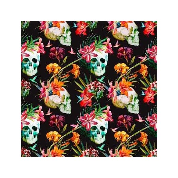 Papel de Parede Adesivo Jovem Caveira Floral 273976505