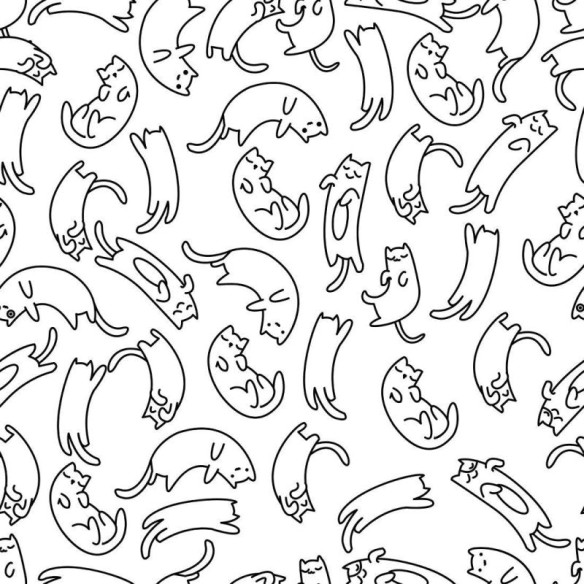 Papel de Parede Adesivo Jovem Colorir Gatinhos N015123