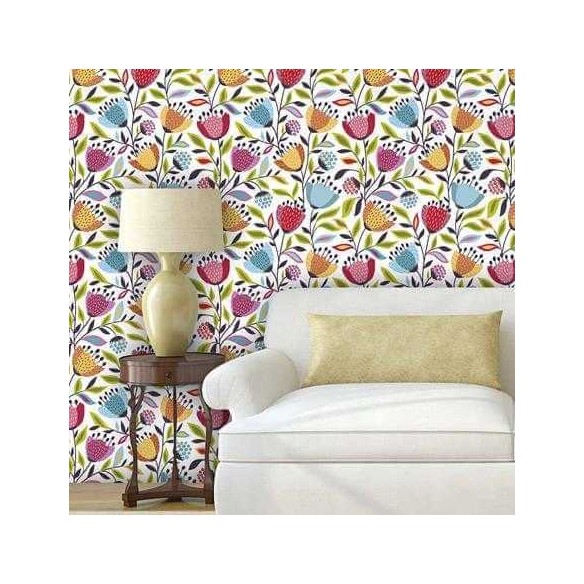 Papel de Parede Adesivo Jovem Floral Colorido 267300128