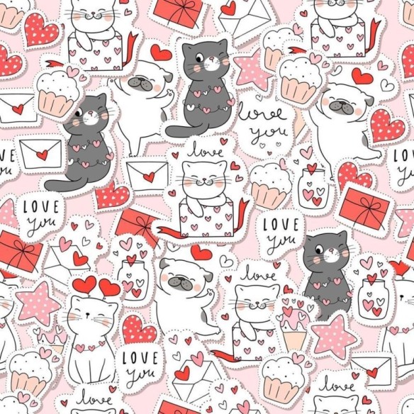 Papel de Parede Adesivo Jovem Gatinhos N010110