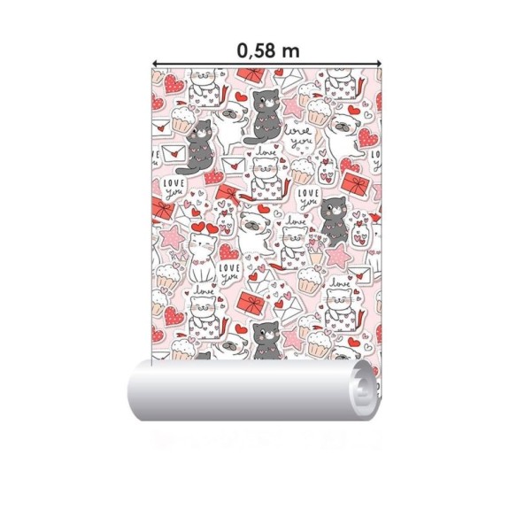 Papel de Parede Adesivo Jovem Gatinhos N010110
