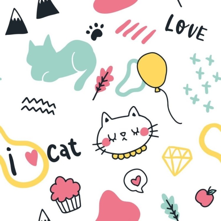 Papel de Parede Adesivo Jovem Gatinhos N019043